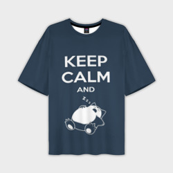 Мужская футболка oversize 3D Keep calm and zzz