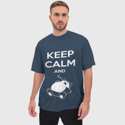 Мужская футболка oversize 3D Keep calm and zzz - фото 2