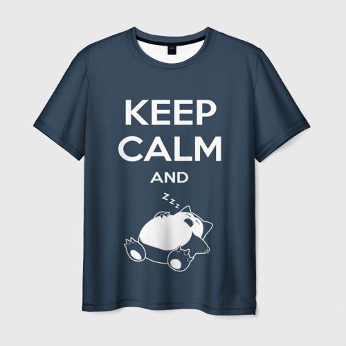 Мужская футболка 3D Keep calm and zzz, цвет 3D печать