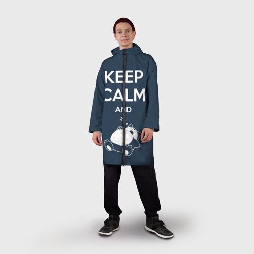 Мужской дождевик 3D Keep calm and zzz, цвет белый - фото 3