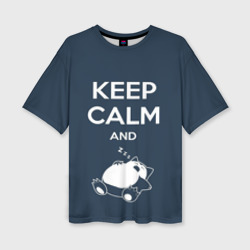 Женская футболка oversize 3D Keep calm and zzz