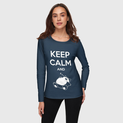 Женский лонгслив 3D Keep calm and zzz, цвет 3D печать - фото 3