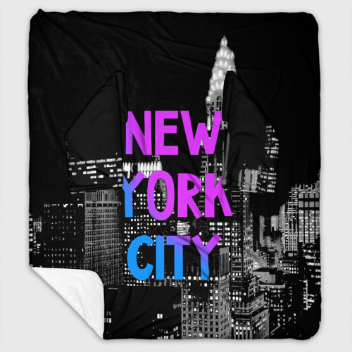 Плед с рукавами с принтом Нью-Йорк, вид спереди #2