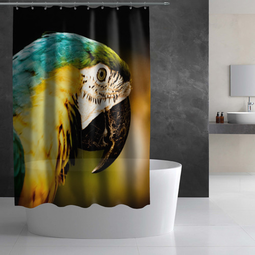 Штора 3D для ванной Попугай - фото 3