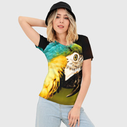 Женская футболка 3D Slim Попугай - фото 2
