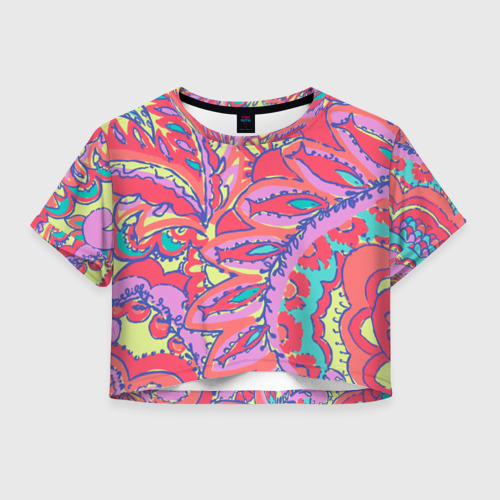 Женская футболка Crop-top 3D Рыбки, цвет 3D печать