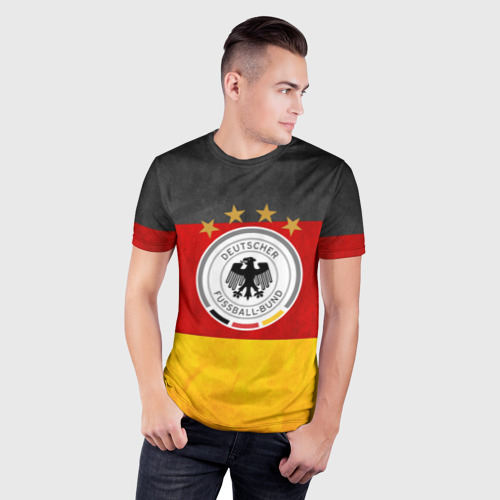Мужская футболка 3D Slim Сборная Германии, цвет 3D печать - фото 3