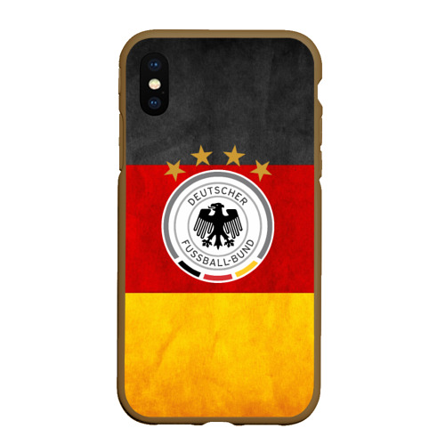 Чехол для iPhone XS Max матовый Сборная Германии, цвет коричневый