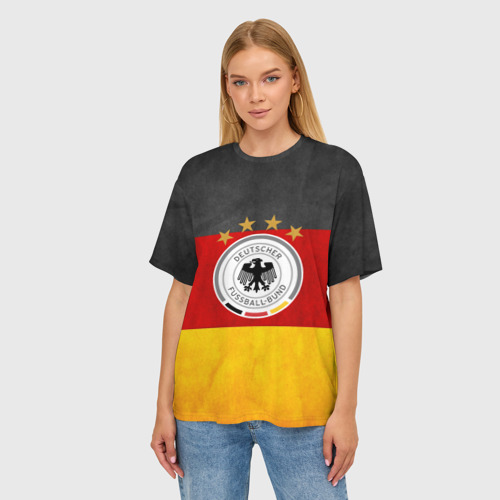 Женская футболка oversize 3D Сборная Германии, цвет 3D печать - фото 3
