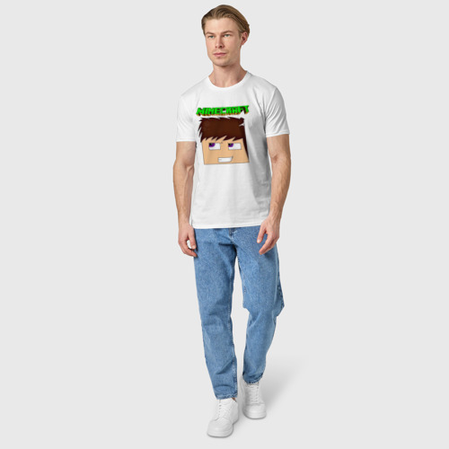 Мужская футболка хлопок Огромная голова Стива - Minecraft - фото 5