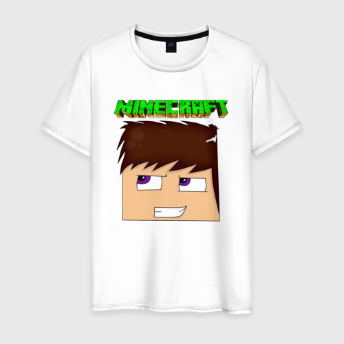 Мужская футболка хлопок Огромная голова Стива - Minecraft