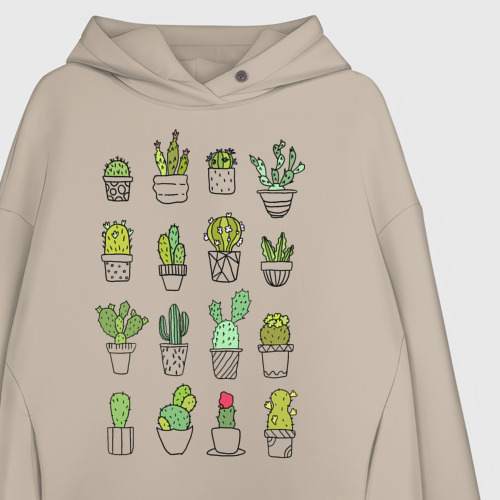 Женское худи Oversize хлопок Cactus, цвет миндальный - фото 3