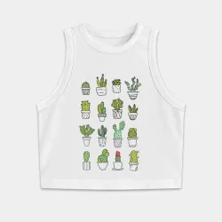 Женская укороченная майка-топ хлопок Cactus