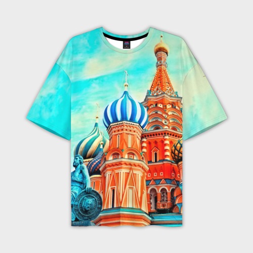 Мужская футболка oversize 3D Moscow Russia, цвет 3D печать