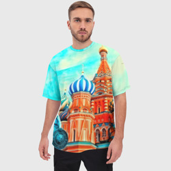 Мужская футболка oversize 3D Moscow Russia - фото 2