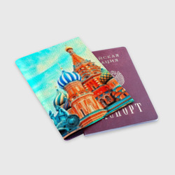 Обложка для паспорта матовая кожа Moscow Russia - фото 2