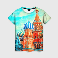 Женская футболка 3D Moscow Russia