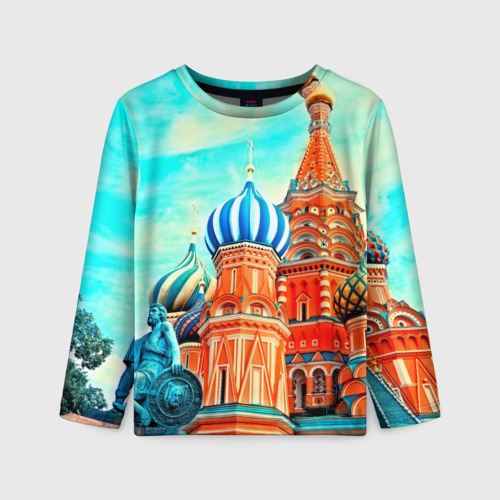 Детский лонгслив 3D Moscow Russia, цвет 3D печать
