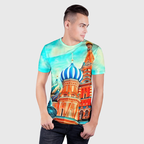Мужская футболка 3D Slim Moscow Russia, цвет 3D печать - фото 3