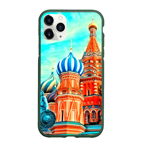 Чехол для iPhone 11 Pro матовый Moscow Russia, цвет темно-зеленый