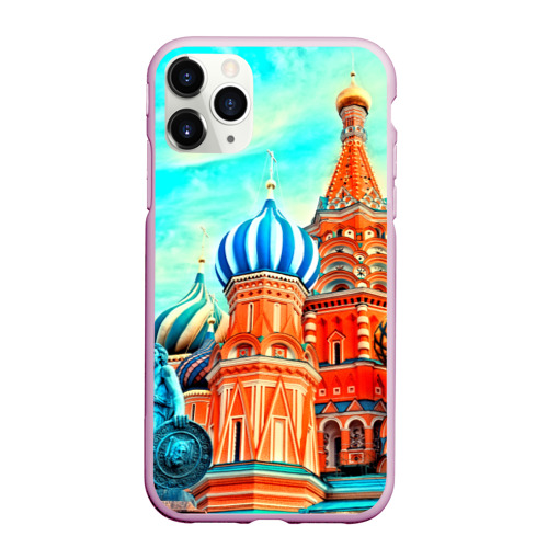 Чехол для iPhone 11 Pro Max матовый Moscow Russia, цвет розовый