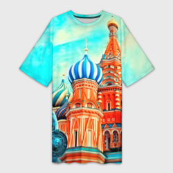 Платье-футболка 3D Moscow Russia