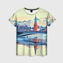 Женская футболка 3D Река Москва