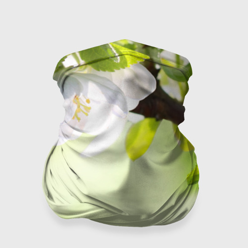 Бандана-труба 3D Цветы на зеленом, цвет 3D печать