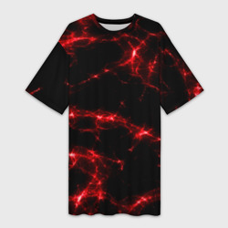 Платье-футболка 3D Огненная абстракция