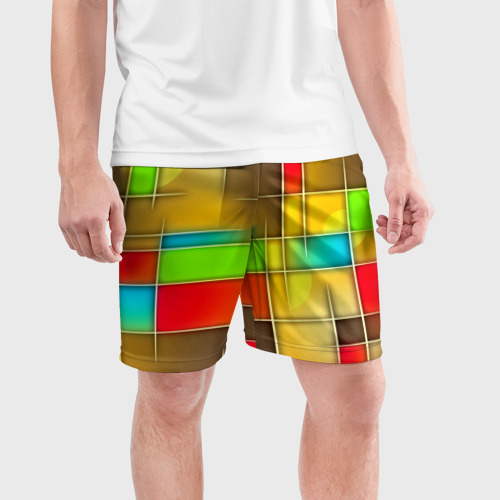Мужские шорты спортивные Fashion Geometry, цвет 3D печать - фото 3