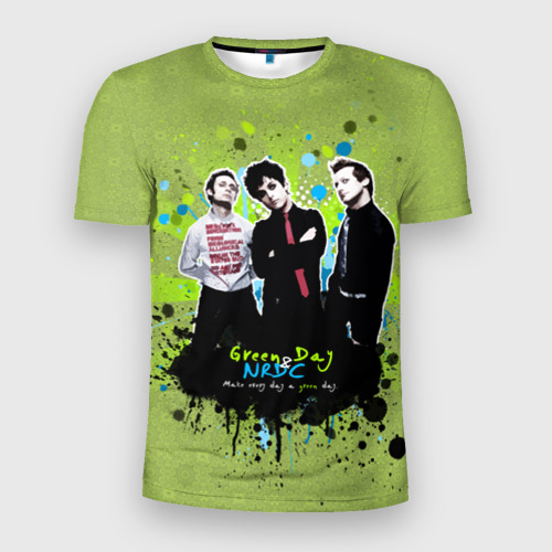 Мужская футболка 3D Slim Green Day 6, цвет 3D печать