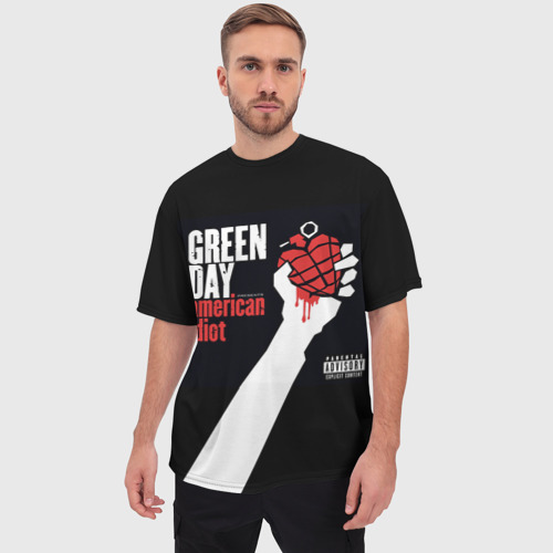 Мужская футболка oversize 3D Green Day 3, цвет 3D печать - фото 3