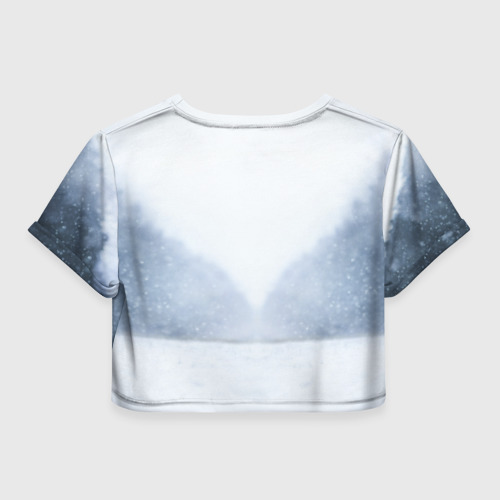 Женская футболка Crop-top 3D Лесная красотка, цвет 3D печать - фото 2