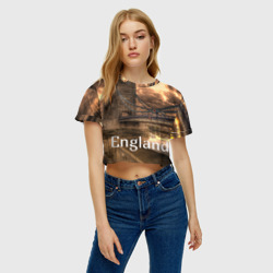 Женская футболка Crop-top 3D England Англия - фото 2