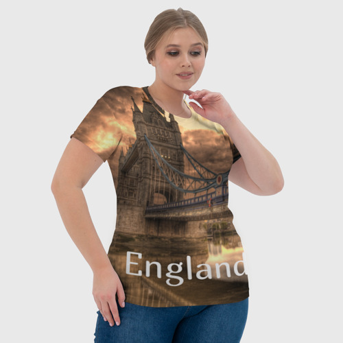 Женская футболка 3D England Англия, цвет 3D печать - фото 6