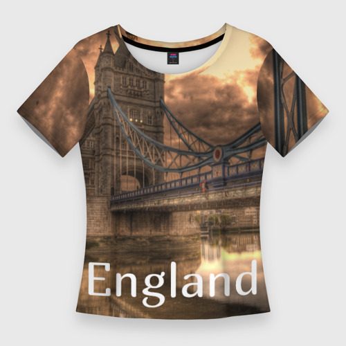 Женская футболка 3D Slim England Англия, цвет 3D печать
