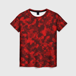 Женская футболка 3D Красный камуфляж