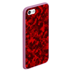 Чехол для iPhone 5/5S матовый Красный камуфляж - фото 2