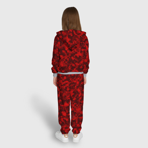 Детский костюм с толстовкой 3D Красный камуфляж, цвет меланж - фото 6