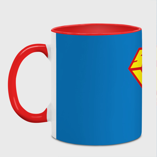 Кружка с полной запечаткой Супермама, цвет белый + красный - фото 2