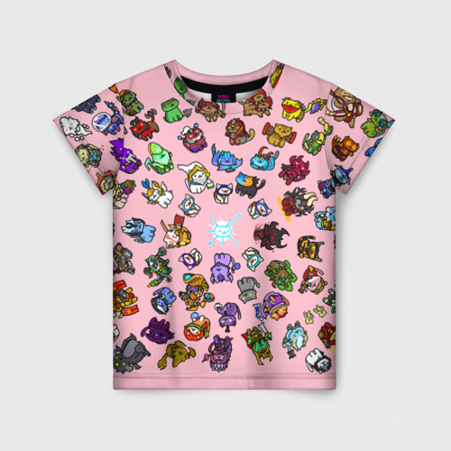 Детская футболка 3D с принтом Герои доты стали котятами, вид спереди #2