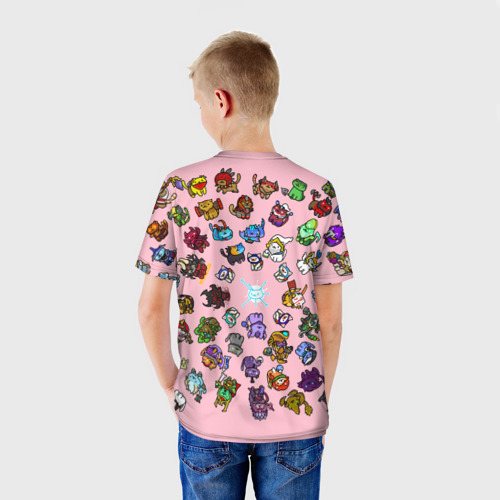 Детская футболка 3D с принтом Герои доты стали котятами, вид сзади #2