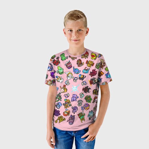 Детская футболка 3D с принтом Герои доты стали котятами, фото на моделе #1