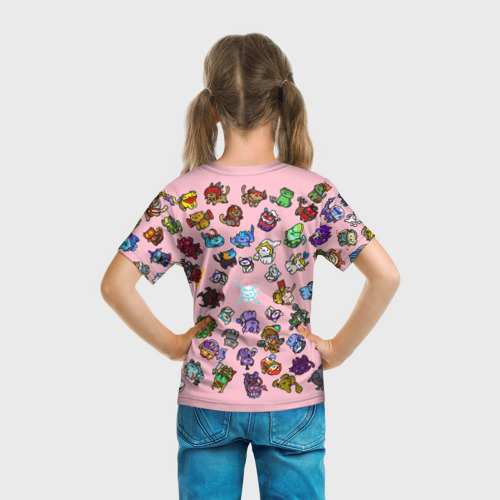 Детская футболка 3D с принтом Герои доты стали котятами, вид сзади #2
