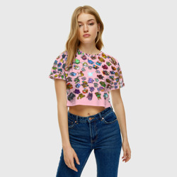 Женская футболка Crop-top 3D Герои доты стали котятами - фото 2