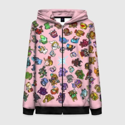 Женская толстовка 3D на молнии Герои доты стали котятами