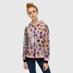 Женская толстовка 3D на молнии Герои доты стали котятами - фото 2
