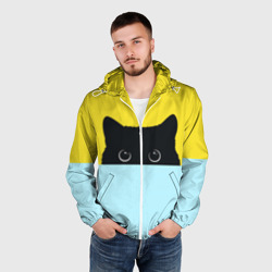 Мужская ветровка 3D Кот спрятался - фото 2