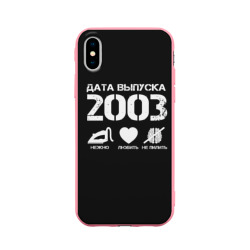 Чехол для iPhone X матовый Дата выпуска 2003