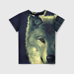 Детская футболка 3D Серый волк